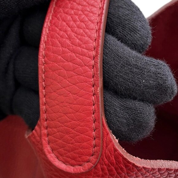 HERMES Picotin Lock Size PM Taurillon Clemence Ruby - Picture 10 of 13